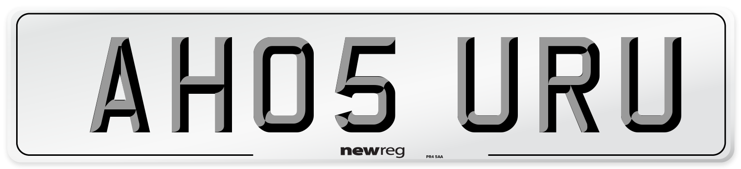 AH05 URU Number Plate from New Reg